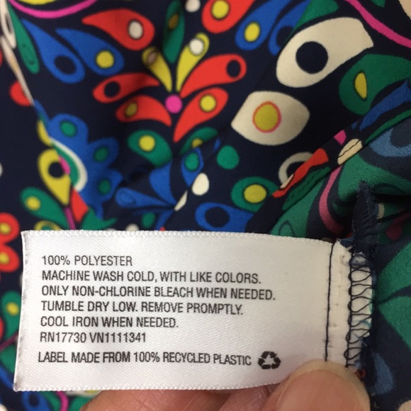 Merona Blue Floral Half Button Down Blouse - Picture 6 of 7